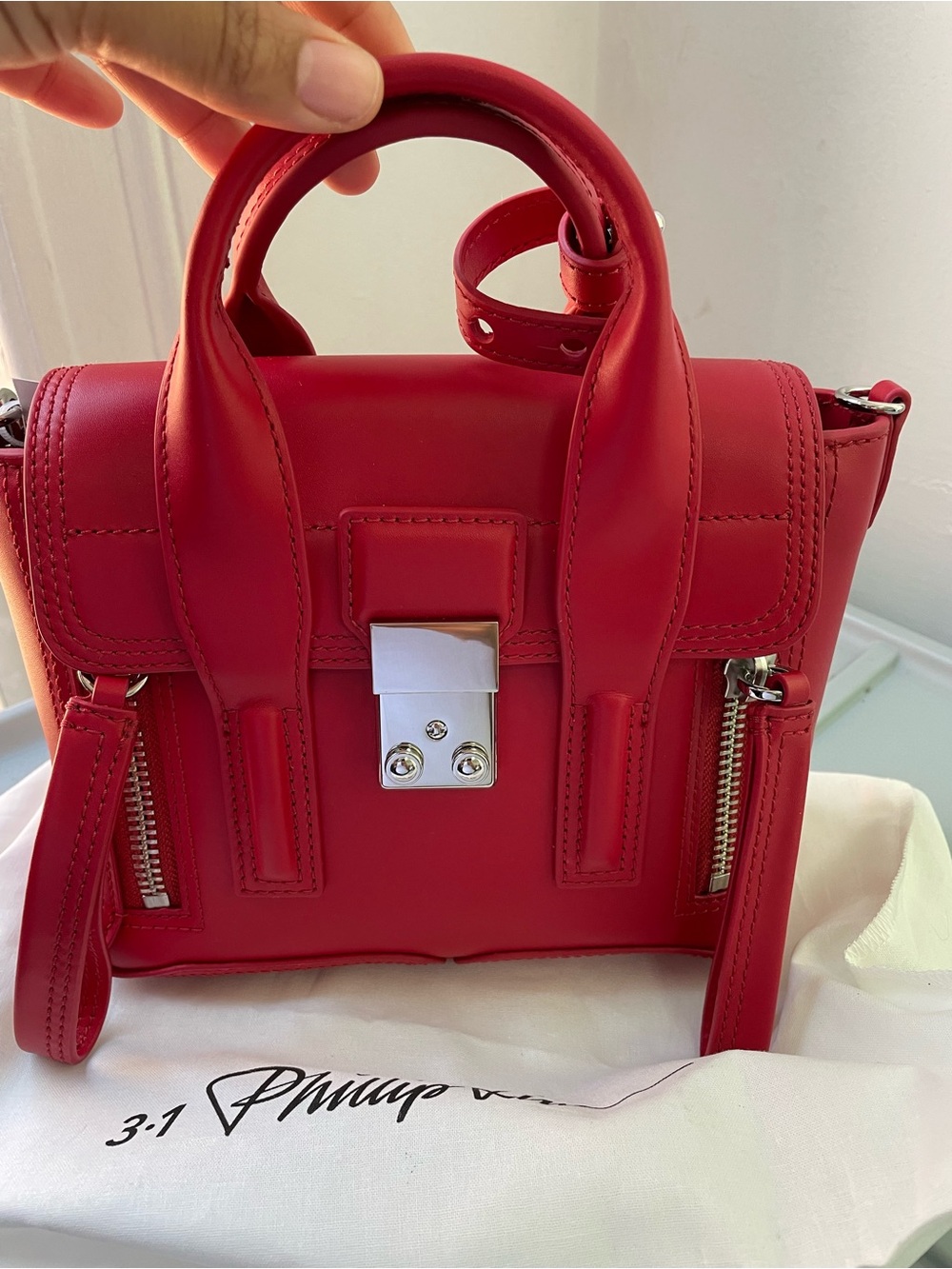 3.1 Phillip Lim Small Pashli Satchel in Bright Red